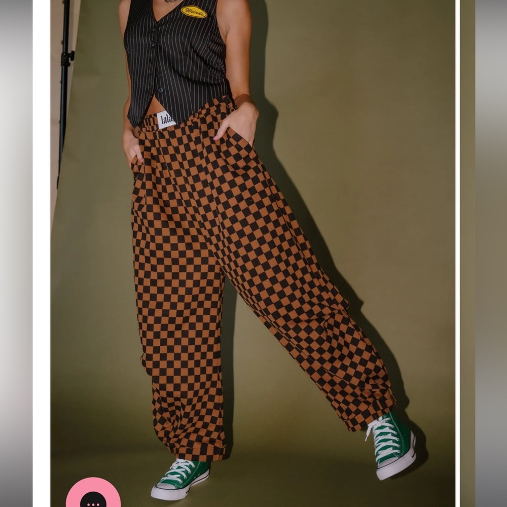 Harem joggers caramel and black checkered // Dressed in LaLa